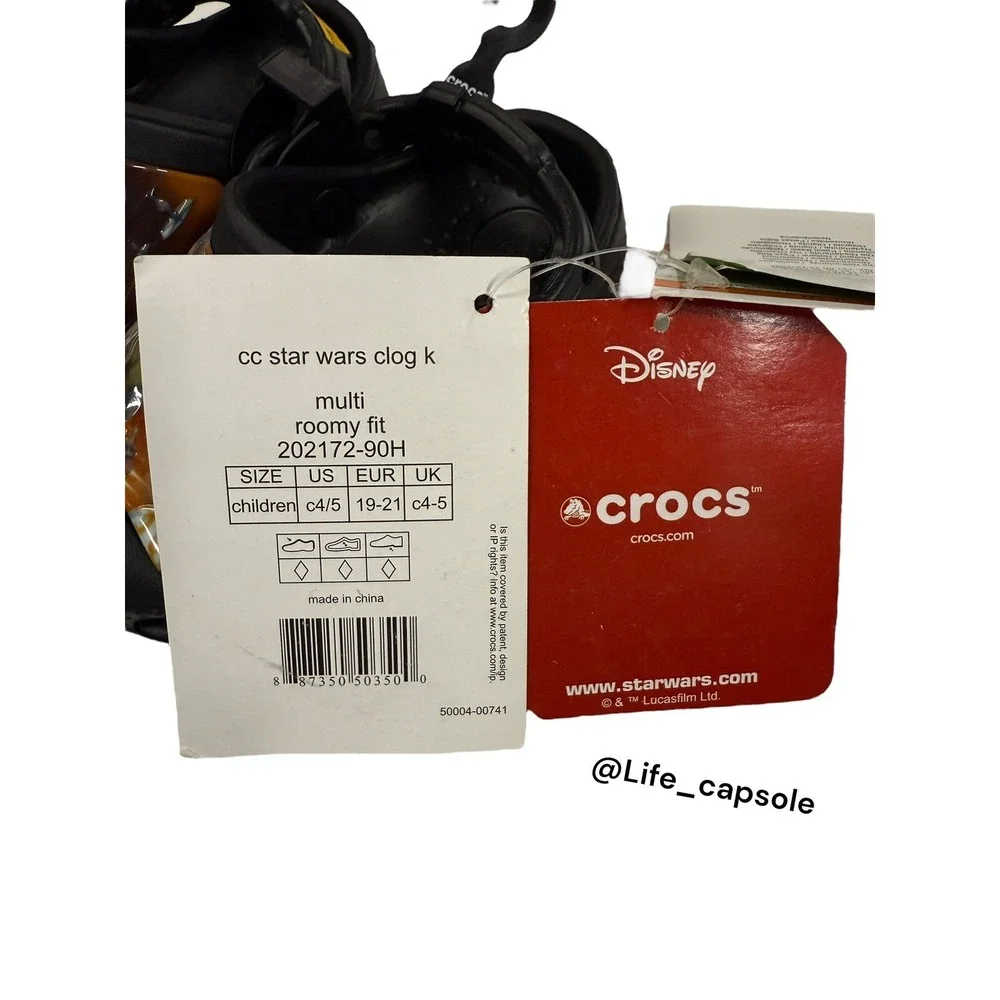 Size C4-5C Crocs STAR WARS Clog Disney Croslite Slip-On Clog Kids 202172-90H NWT